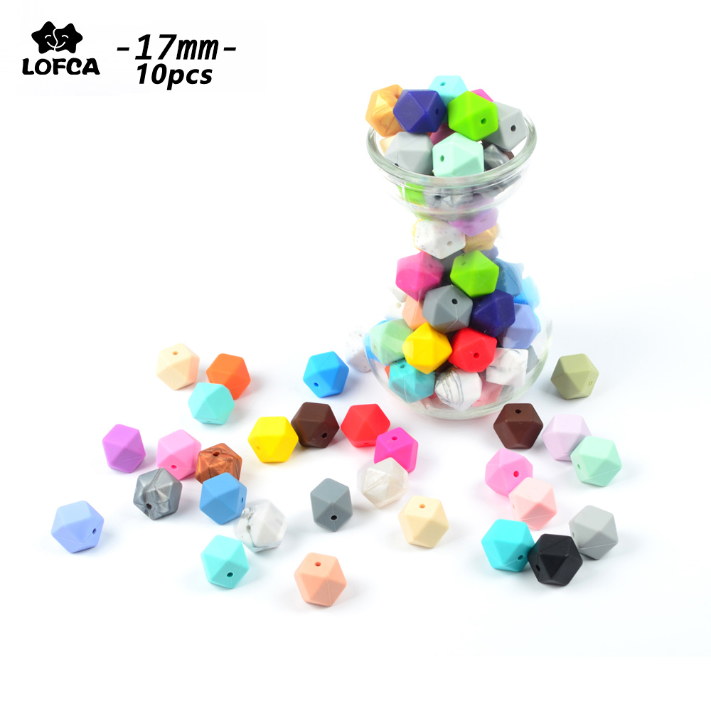 Baby Food Quality - 10 шт., шестигранные силиконовые бусины LOFCA
